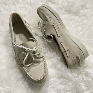 Sebago Docksides Boat Shoes Loafers Women's US 5.5 Cream Leather Boat Shoes